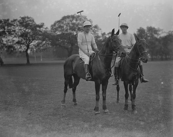 Polo at Worcester Park. Colonel Bishop and Lord Wodehouse. 1926