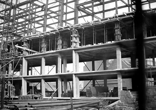 Post war development : New pre - fabricated council flats in course of erection