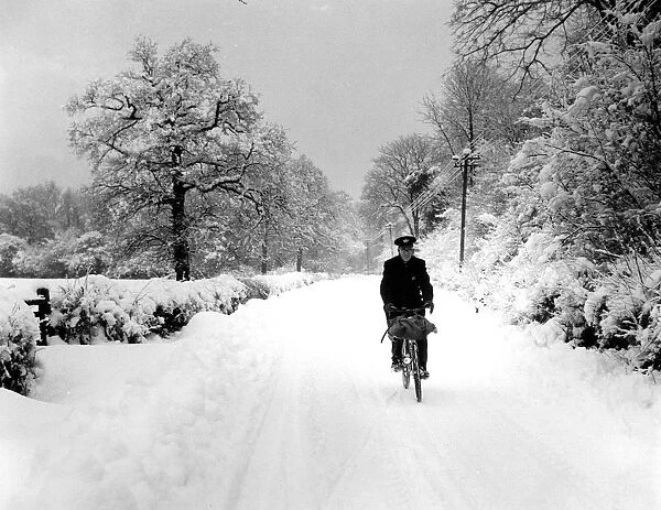 Postman at Bough Beech, Kent 28th December 1962