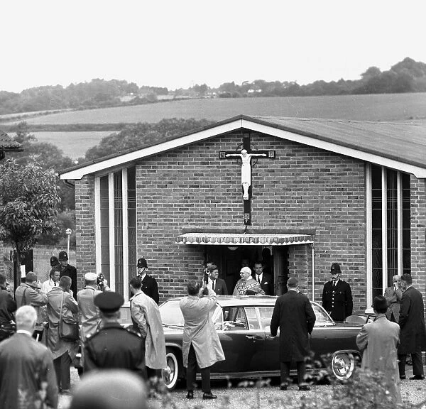 President Kennedy leaving the Roman Catholic Church, Forest Row, Sussex, standing