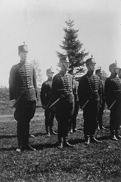 Prince Lennart of Sweden as a trooper. Prince Lennart ( left ) on parade with his regiment