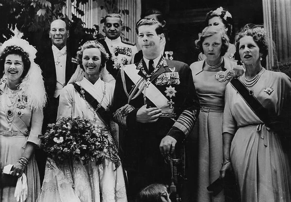 Prince Michael of Romania and Princess Anne, seen after their wedding in the royal chapel