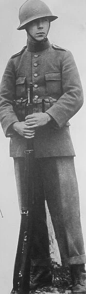 Prince Sigvard of Sweden, the second son of the Crown Prince, wearing the uniform