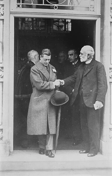 The Prince of Wales shaking hands with the Rev. John Haddon Askwith on leaving Ramsgate