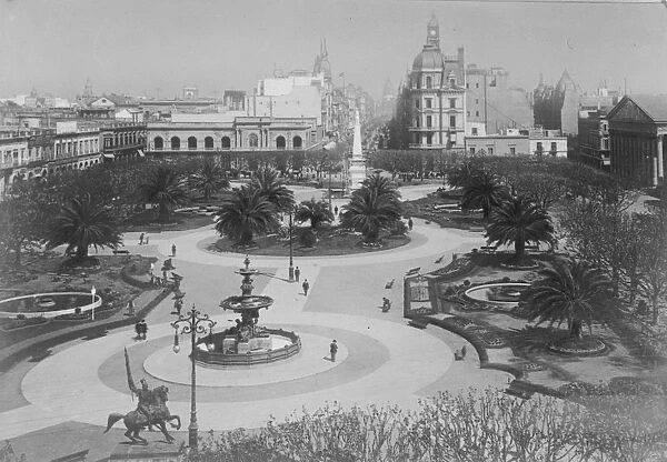 The Prince of Wales to visit the Argentine. A view of the Plaza de Mayo, Buenos Aires