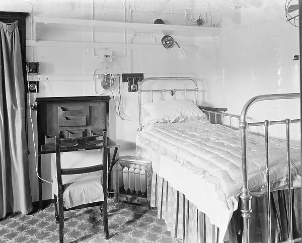 Prince of Waless tour. Royal apartments on HMS Repulse. The Princes sleeping