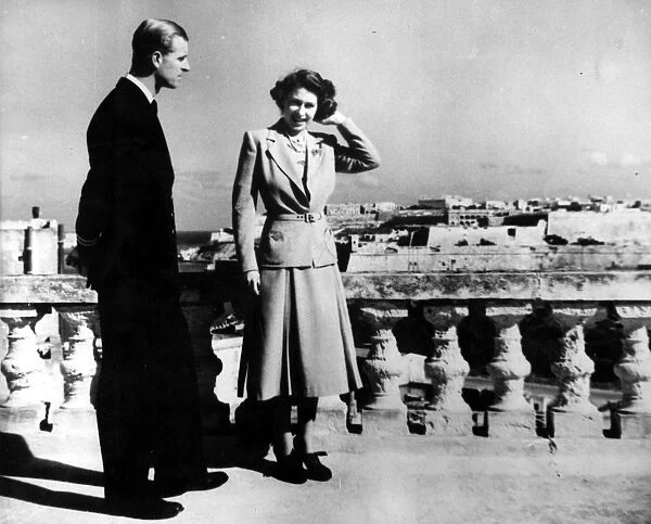 Princess Elizabeth and Prince Philip at the Villa Guardamangia, Malta 26th November