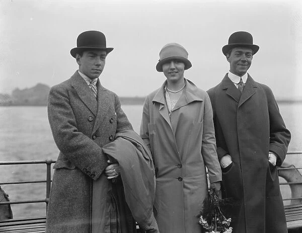 Princess Ingrid and her brothers arrive. Princess Ingrid with her brothers Prince Gustav Adolf
