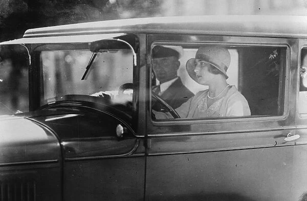 Princess Ingrid of Sweden passing her test as a motor driver. 18 July 1928