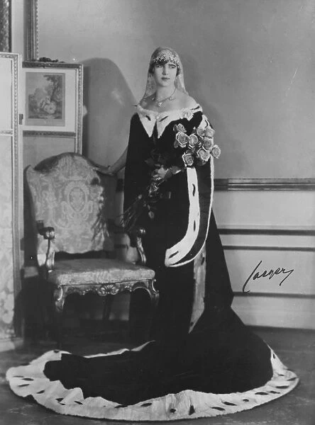 Princess Ingrid of Sweden photographed in her first court dress. 17 January 1928
