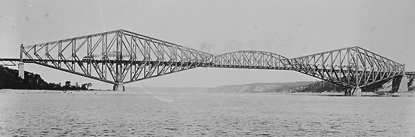 The Quebec Bridge which spans the St Lawrence River some 7 miles upstream from Quebec City