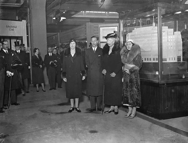 Queen, Duke and Duchess of York, and Princess ROyal at the British industries fair