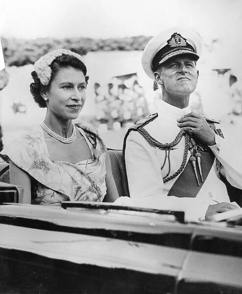 Queen Elizabeth II with the Duke of Edinburgh Prince Phillip in Brisbane Queensland