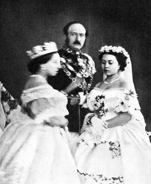 Queen Victoria, the Prince Consort, and the Princess Royal, 25 January 1858, taken
