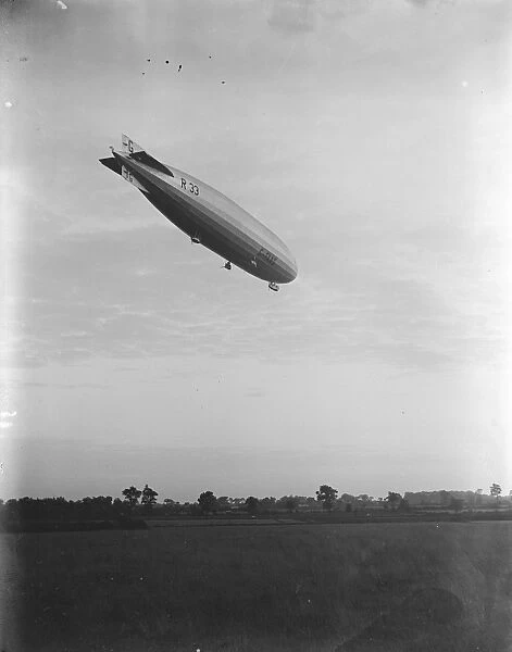 The R 33 leaves her Aerodrome at Pulham, Norfolk, for a short cruise. 5 October 1925