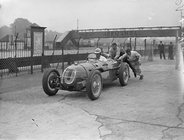 Racers practice for season fastest event at Brooklands. Famous racing drivers, including