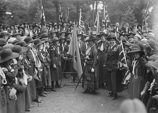Rally of London Girl Guides in Battersea Park. Lord Meath, Miss Agnes Baden Powell