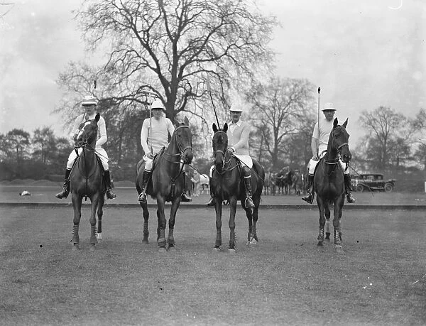 Ranelagh Polo club - The Buccanners - left to right, Mr Whitbread, Colonel L C Swift