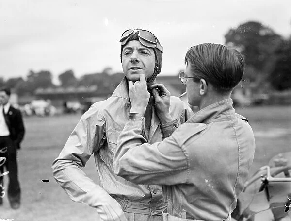 Raymond Mays preparing for a race. 29 June 1939