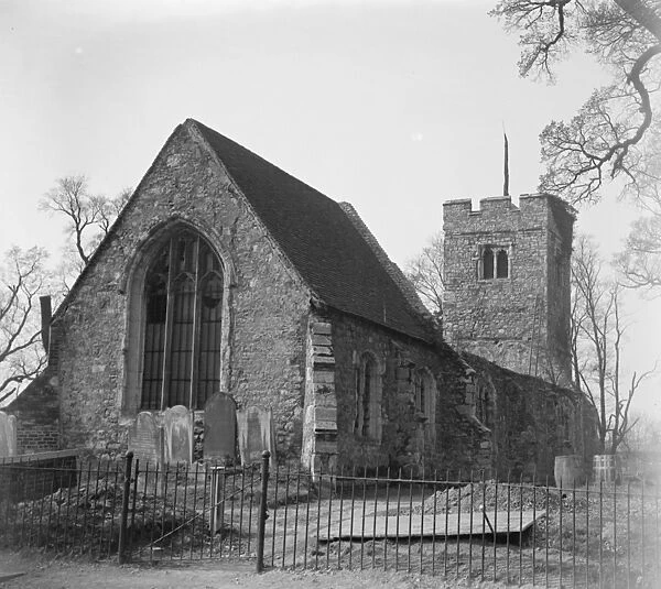 Restoring Chingfords old church of St Peter and Paul. 26 March 1929