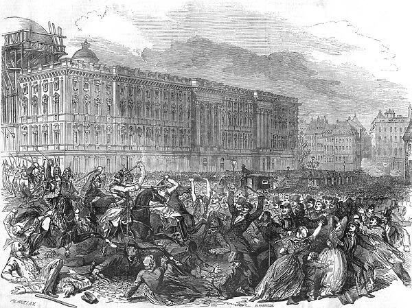 The Revolution in Prussia: Conflict before the Royal Palace, at Berlin. 1 April 1848
