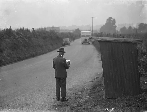 Road census being taken in St Mary Cray, Kent. 1936