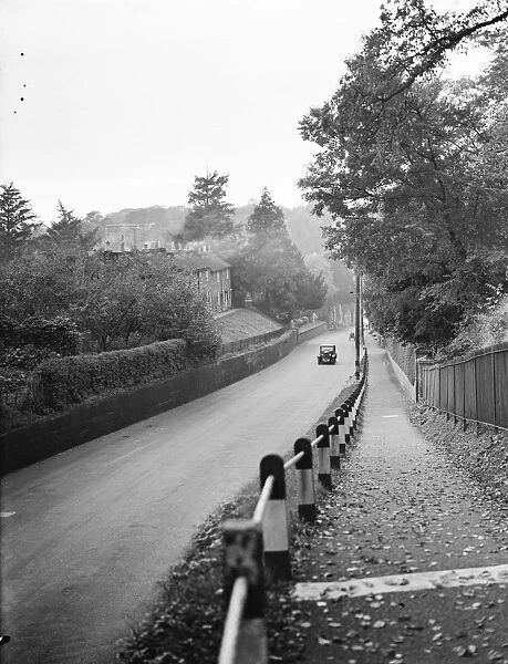 The road through Harbledown village near Canterbury, Kent. 1937
