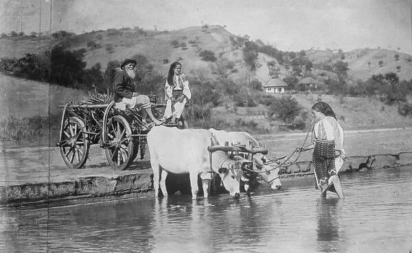 Romania Peasants on a farm near city of Targovist September 1921