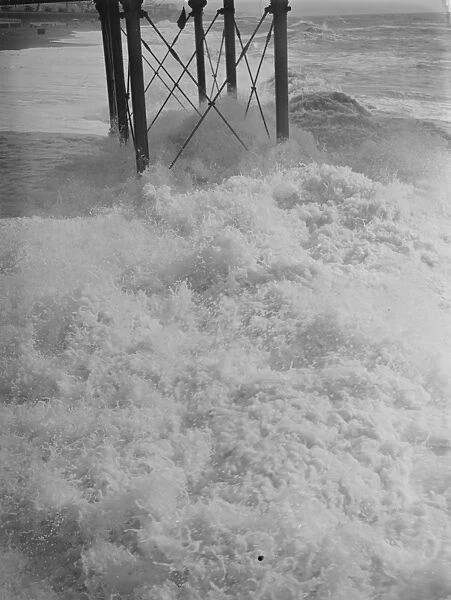 Rough Seas at Brighton. 15th December 1936