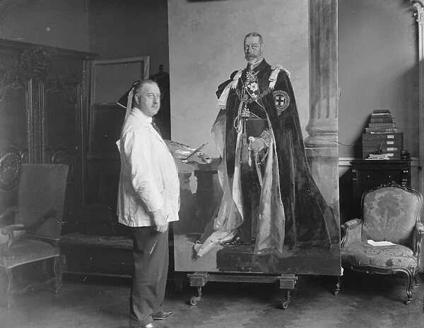 Royal Academy surprise. Full length portrait of the King painted by Mr Richard Jack