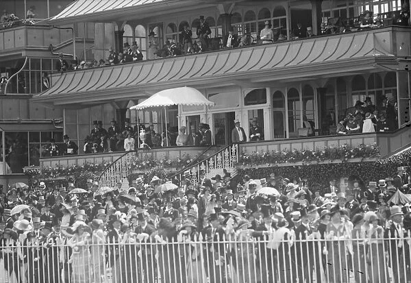 Royal Ascot. A general view of the scene in the Royal box and Royal enclosure
