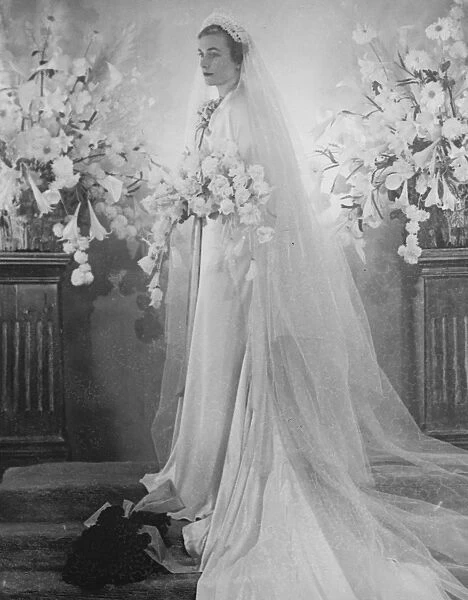 Royal bride in her wedding gown. Lady Alice Montagu Douglas Scott, daughter of