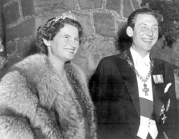 Royal couple see torchlight parade Marienberg Castle, Germany : Prince Ernst August von Hannover