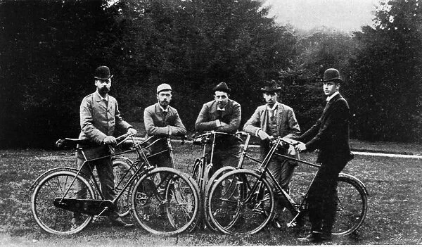 Royal cyclists at Fredensborg Denmark. Left to right: Prince Waldemar of Denmark