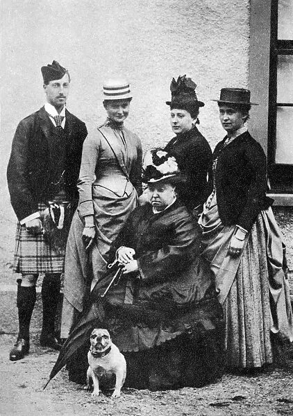 Royal family group at Balmoral, September 1887. Left to right: Prince Albert Victor of Wales