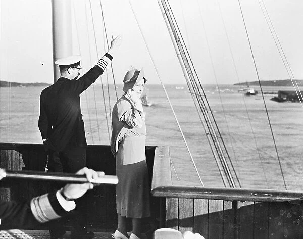 A Royal farewell to Canada. The King and Queen waving farewell to Canada at Halifax 22