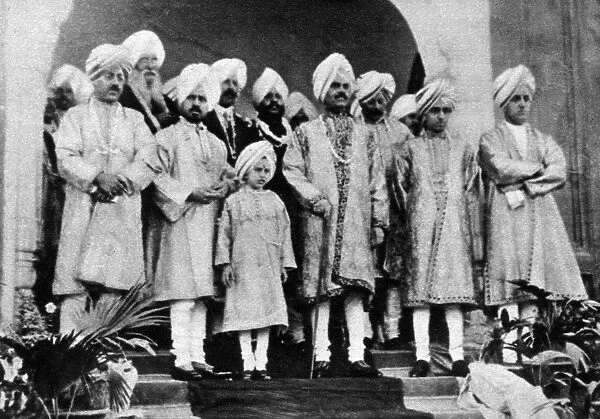Royal group on the Great Maharajas silver jubilee : Kapurthala celebrations : Maharajah