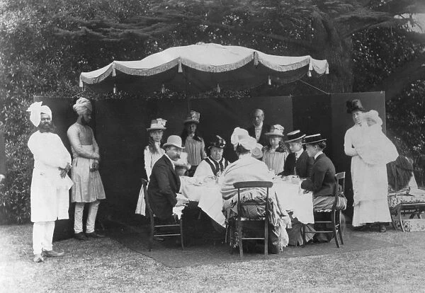 Royal Group at Osborne August 1887 left to right Muhammed Buksh; Abdul Karim (Indian