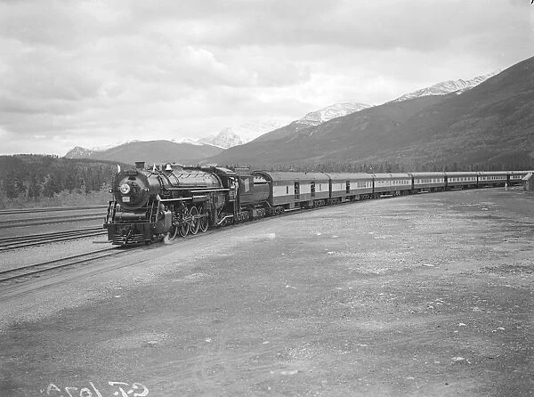 The Royal train arriving at Jasper in the Rocky Mountains June 1939