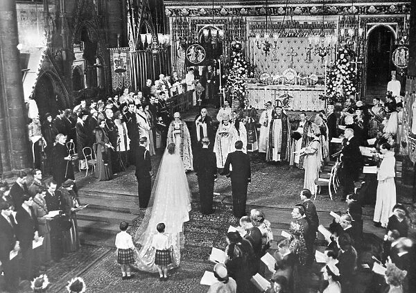 Royal Wedding. H. R. H Princess Elizabeth and Duke of Edinburgh. the bridal couple