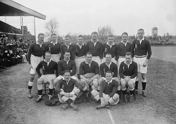 Rugby at Twickenham, London Army versus Navy The Army team 1 March 1924