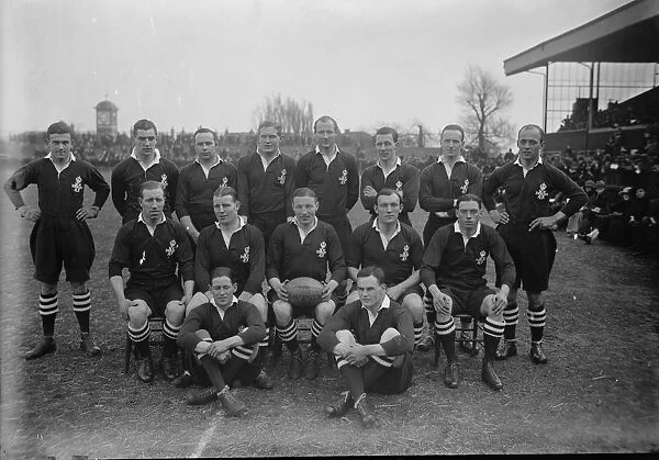 Rugby at Twickenham, London Army versus Navy The Navy team 1 March 1924