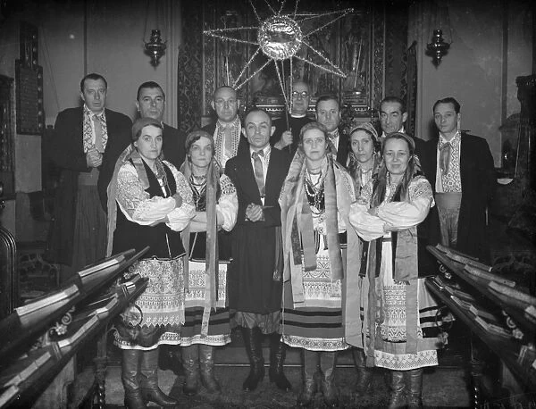 A Russian choir at practice in Chislehurst. 1938