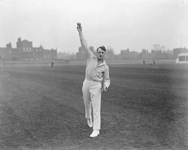 Sadler, Surrey posed bowling 1924