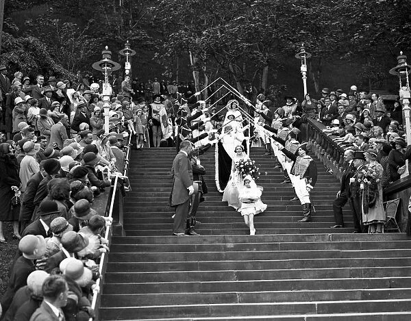 At Scarborough, Yorkshire, the procession of the Yorkshire Rose Queen ( Miss Mabel