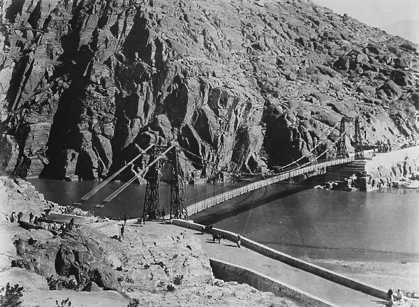 Scene of bitter fighting in Afghanistan. The fine Diroontah bridge which crosses