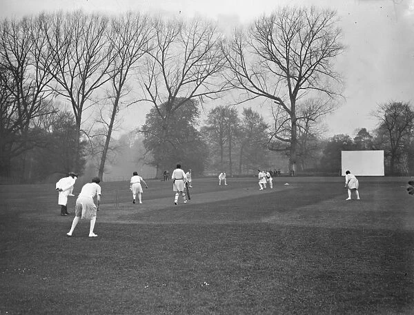 The scene during the Ladies opening cricket match at Cobham, the Cuckoos versus