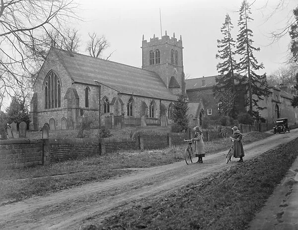Scene of the Royal christening Goldsborough Church from the road way in Yorkshire 17