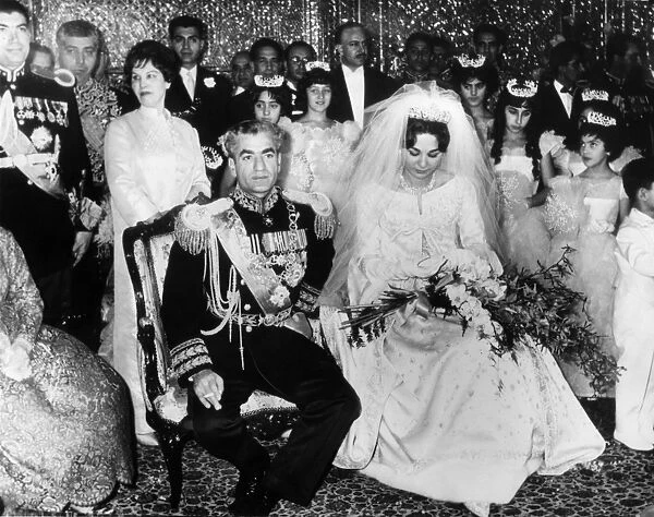 The Shah of Persia marries his art student, Farah. The Royal Couple after the ceremony