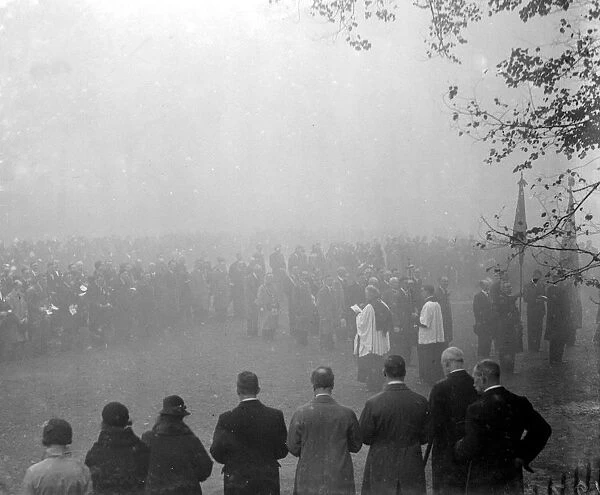 Sidcup Armistice Day in the fog. 11 November 1934
